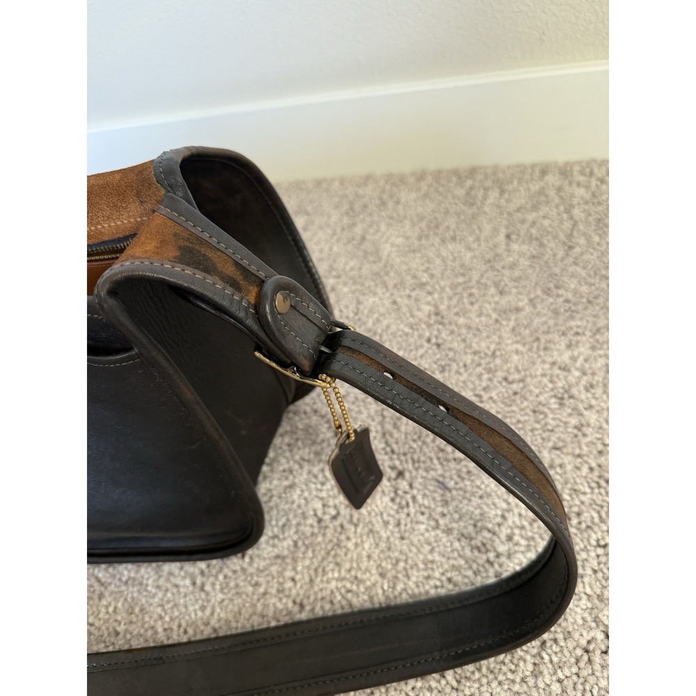 RARE Coach NYC Vintage Full-Grain Leather Messenger Crossbody Saddle Brown Flap - Picture 2 of 12